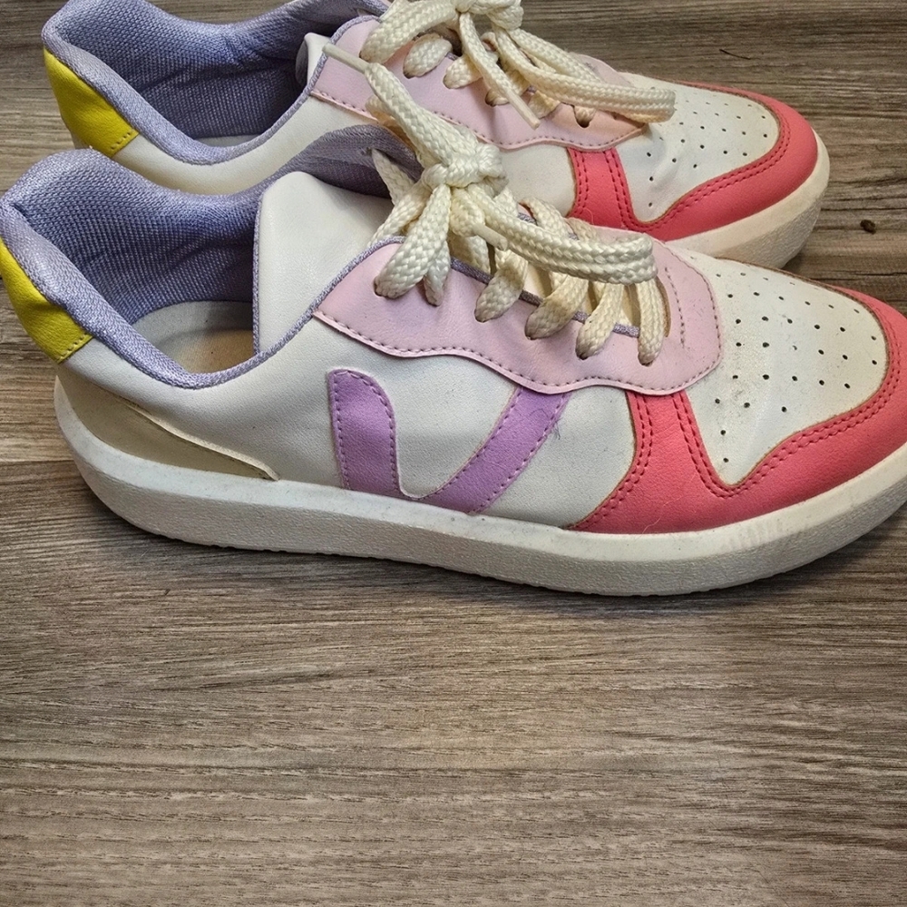 Nike Dunk Low Pink and Purple Sneakers with Leather Upper
